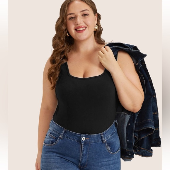 BloomChic Plus Size 2XL Supersoft Essentials Plain Square Neck Skinny Tank Top - Picture 3 of 7